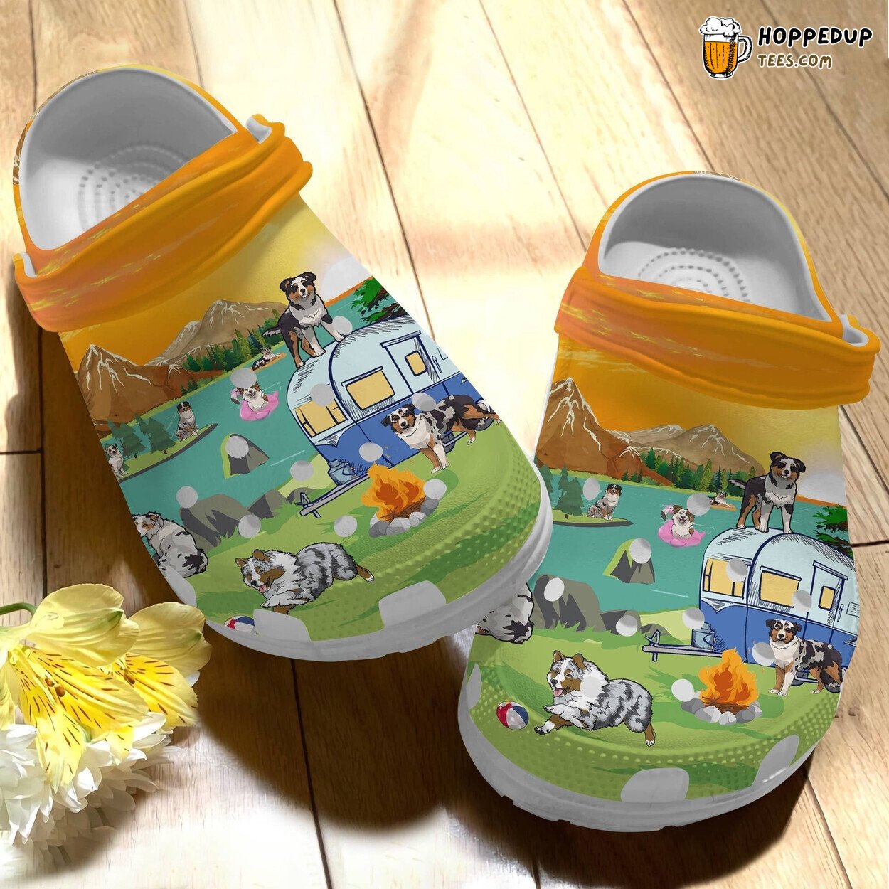 Australian Shepherd Camping Babies Themed Comfortable Clog Gift