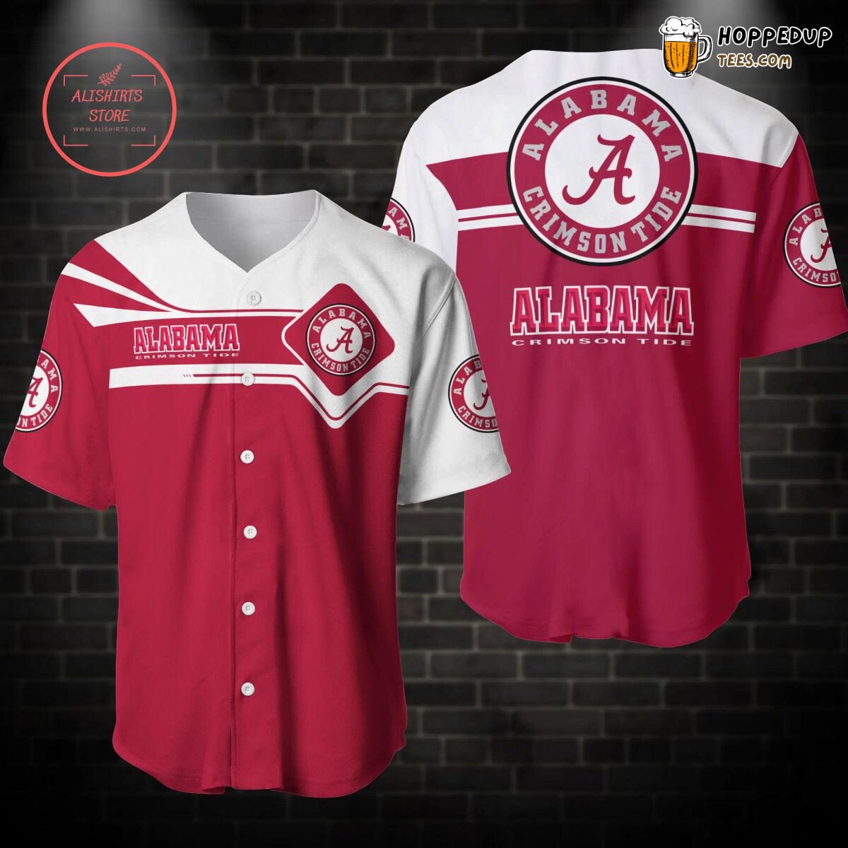 Authentic Alabama Crimson Tide Unisex Baseball Jersey NCAA Fashion