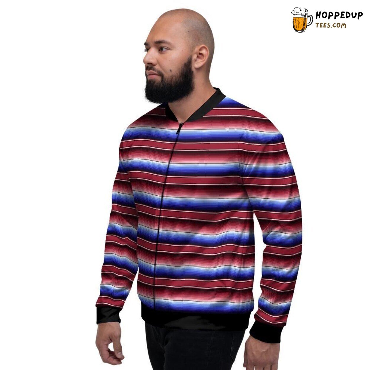 Authentic Baja Print Inspired by Mexican Culture Men’s Bomber Jacket Classic Design