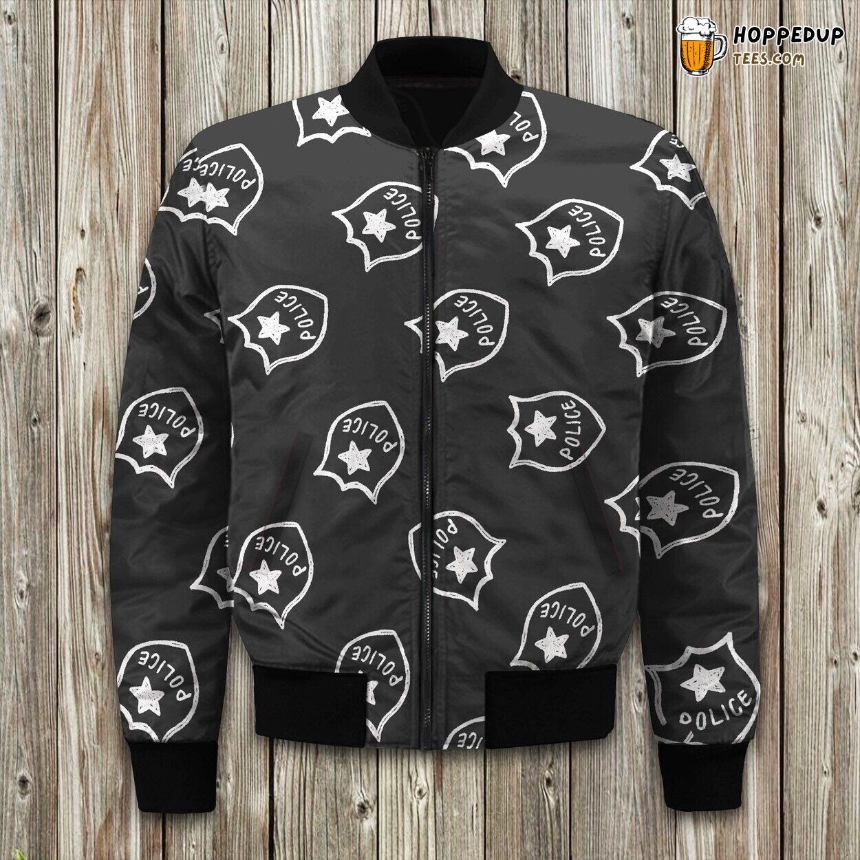 Authentic Police Pattern Winter Bomber Jacket Premium Tailored Look