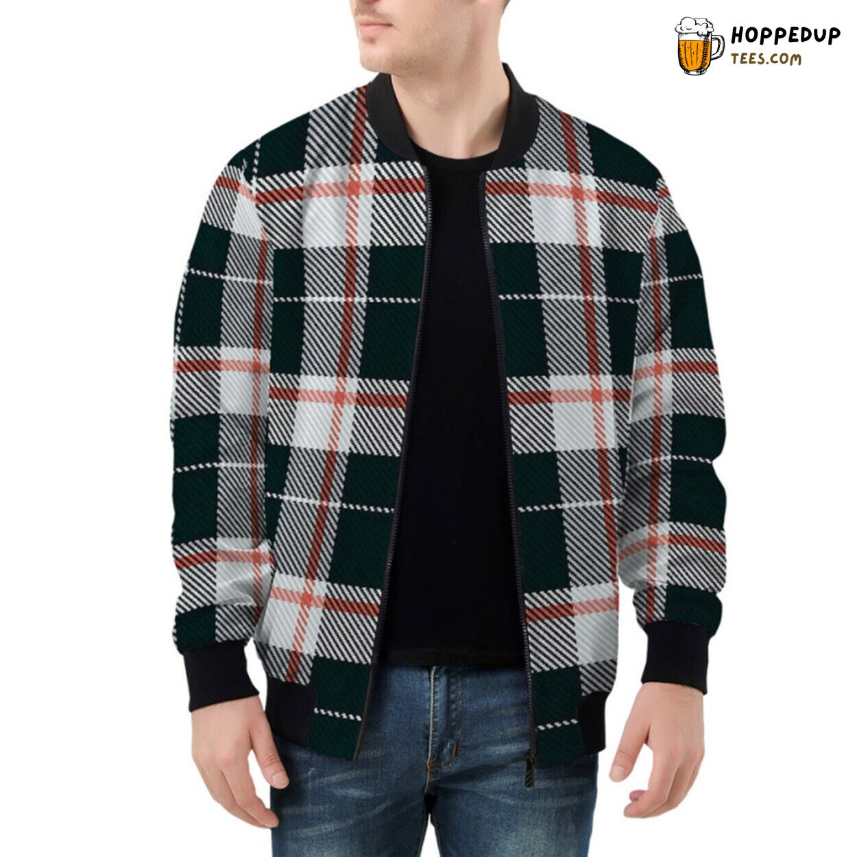 Authentic Scottish Tartan Design Intricately Presented Bomber Jacket