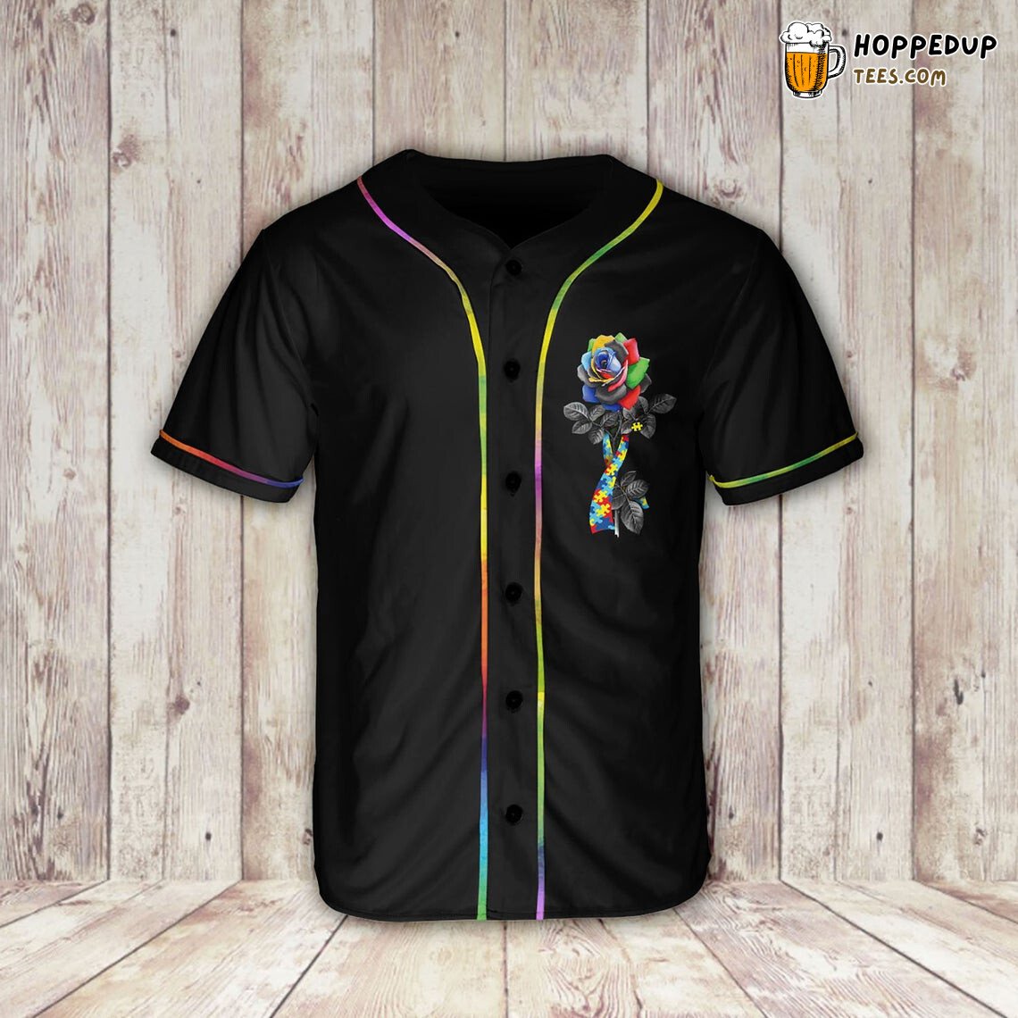 Autism Accept Understand Love Flower Baseball Tee Jersey Shirts 3D