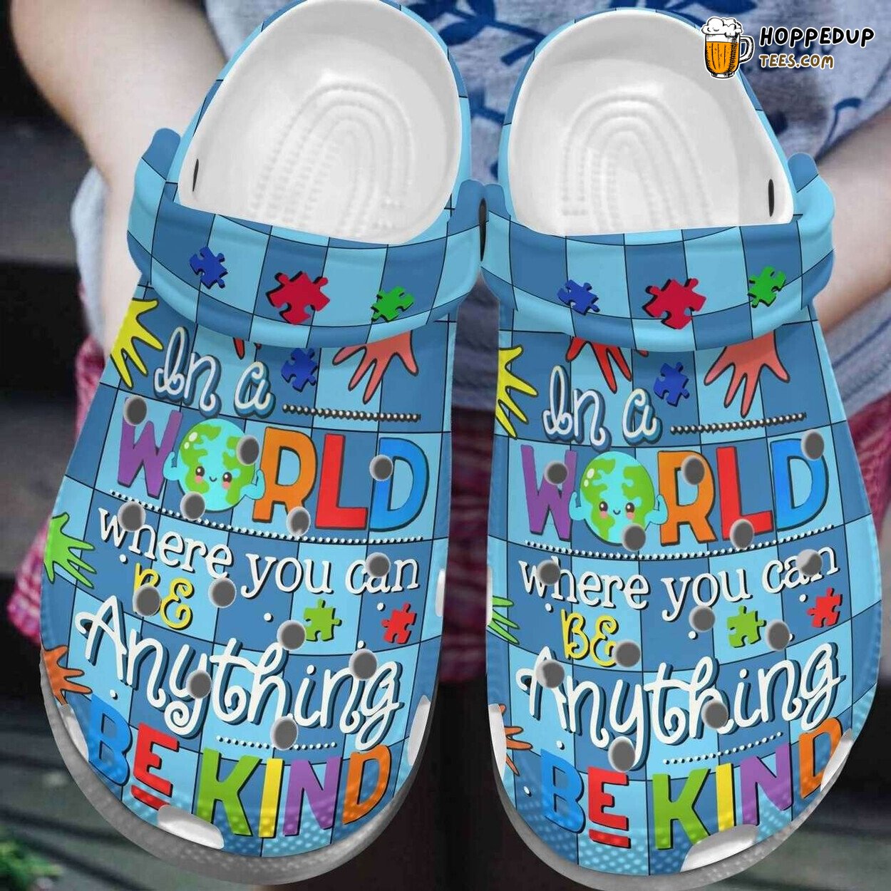 Autism Awareness Be Kind Puzzle Pieces Themed Comfortable Clogs