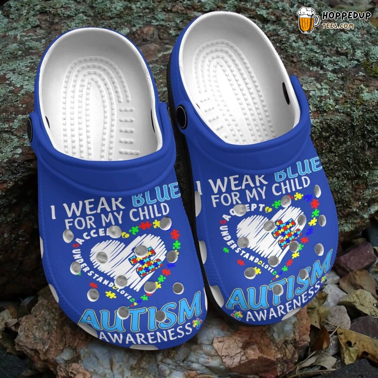 Autism Awareness Blue Tribute for My Child Supportive Clog Shoes
