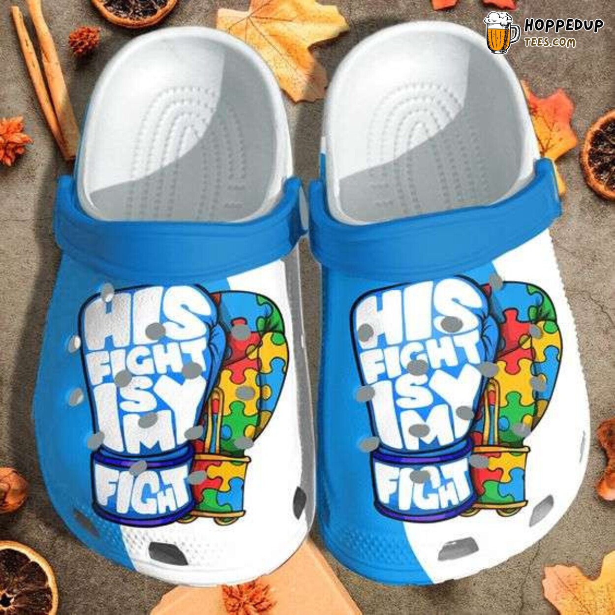 Autism Awareness Day His Fight Is My Fight Theme Clog Shoes