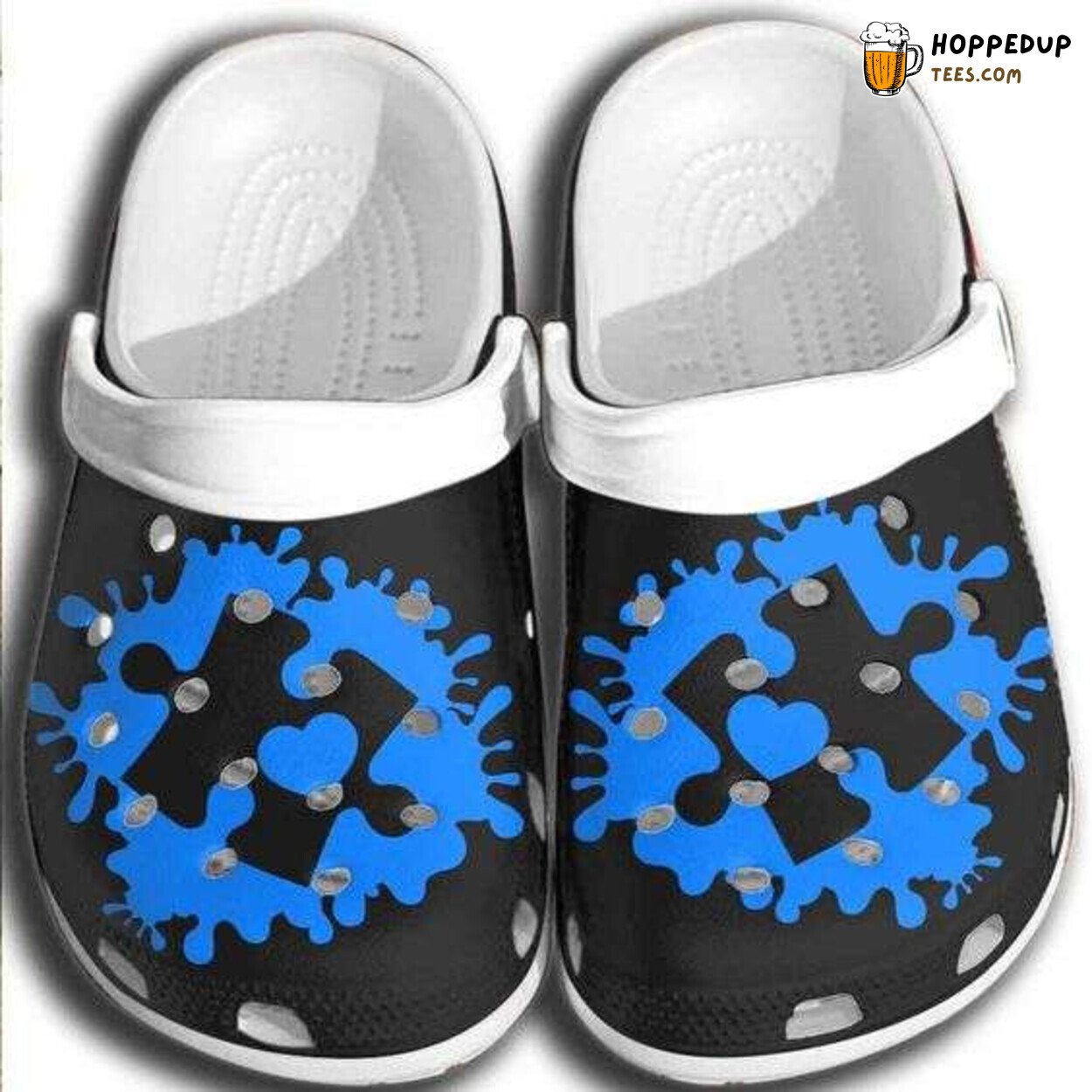 Autism Awareness Day Puzzle Pieces Theme Comfortable Clog Shoes Unique