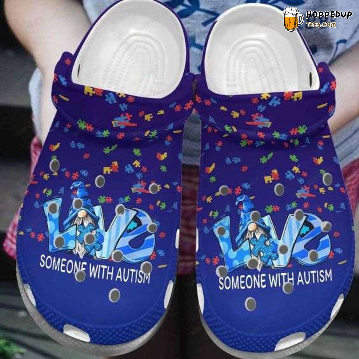 Autism Awareness Gnome Love Someone Autism Day Special Clog Shoes