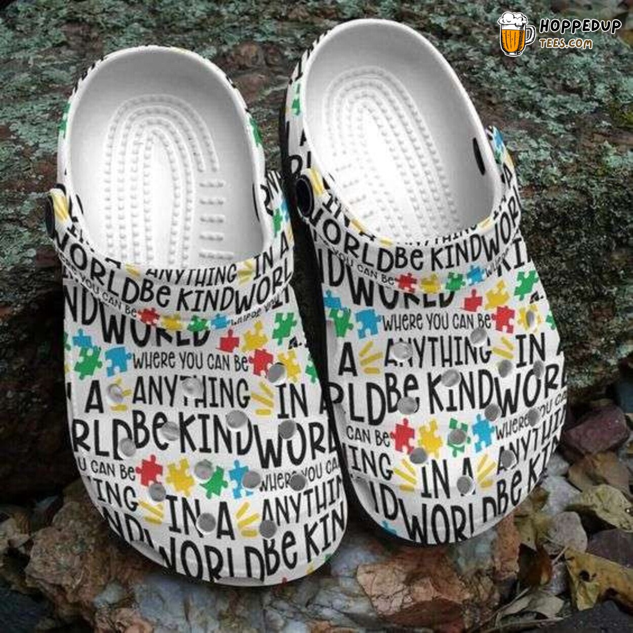 Autism Awareness Inspiring Be Kind Themed Comfortable Clog Shoes Unique Design