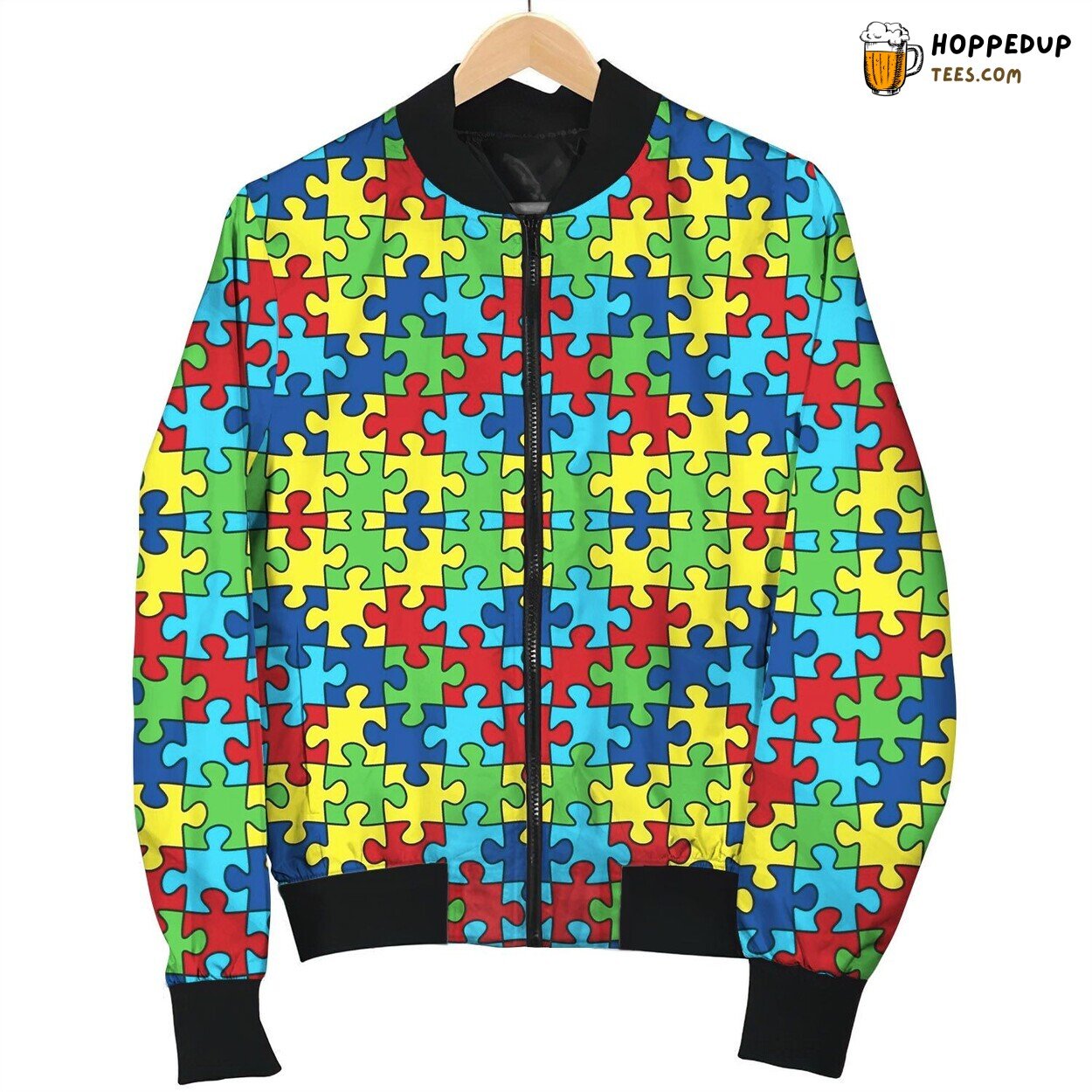 Autism Awareness Puzzle Pieces Bomber Jacket
