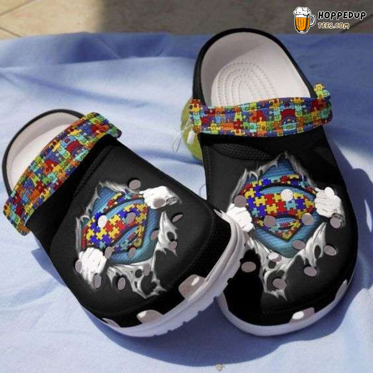 Autism Awareness Superhero Puzzle Pieces Love Autism Day Clogs Shoes