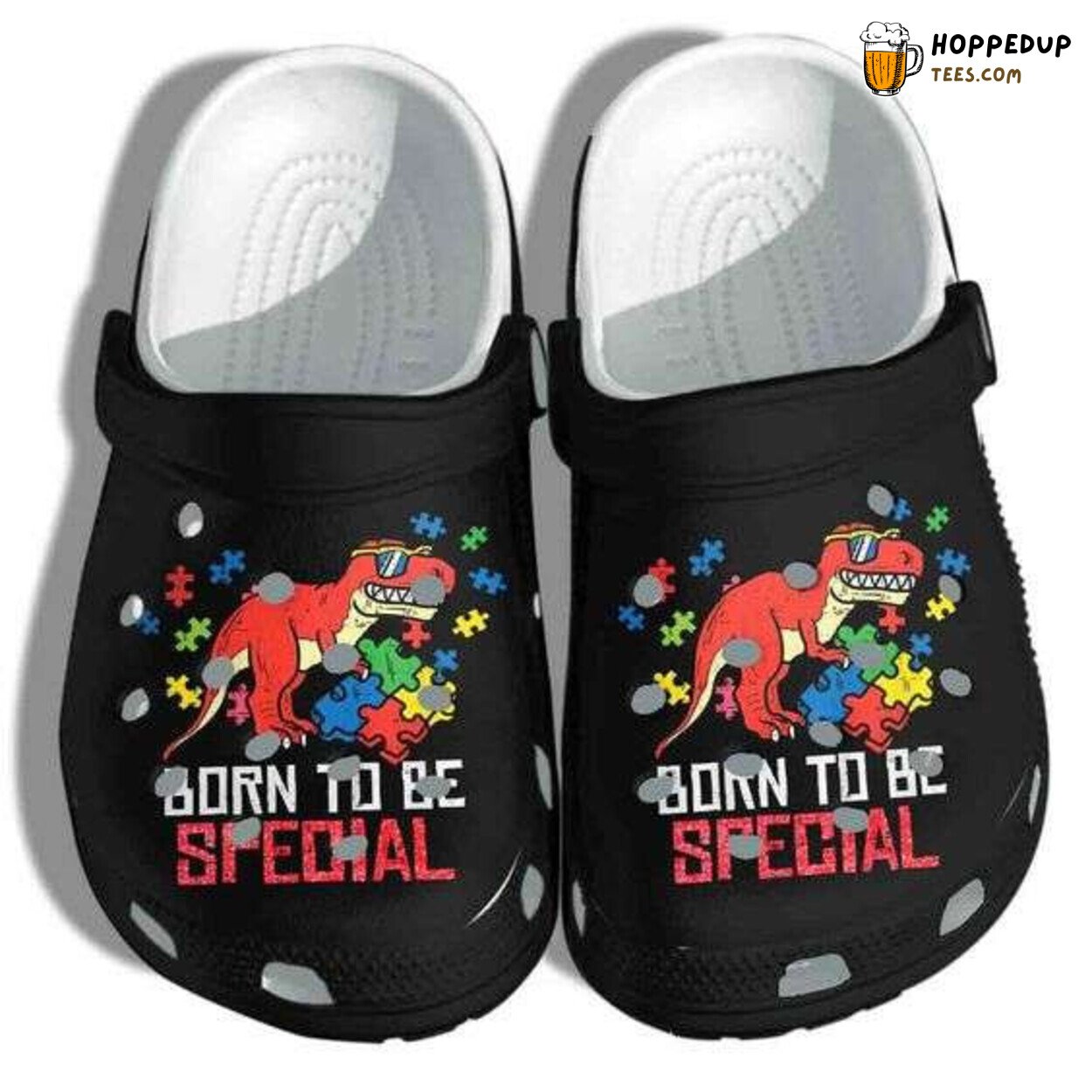 Autism Awareness T Rex Dinosaur Special Theme Clog Shoes Unique Design