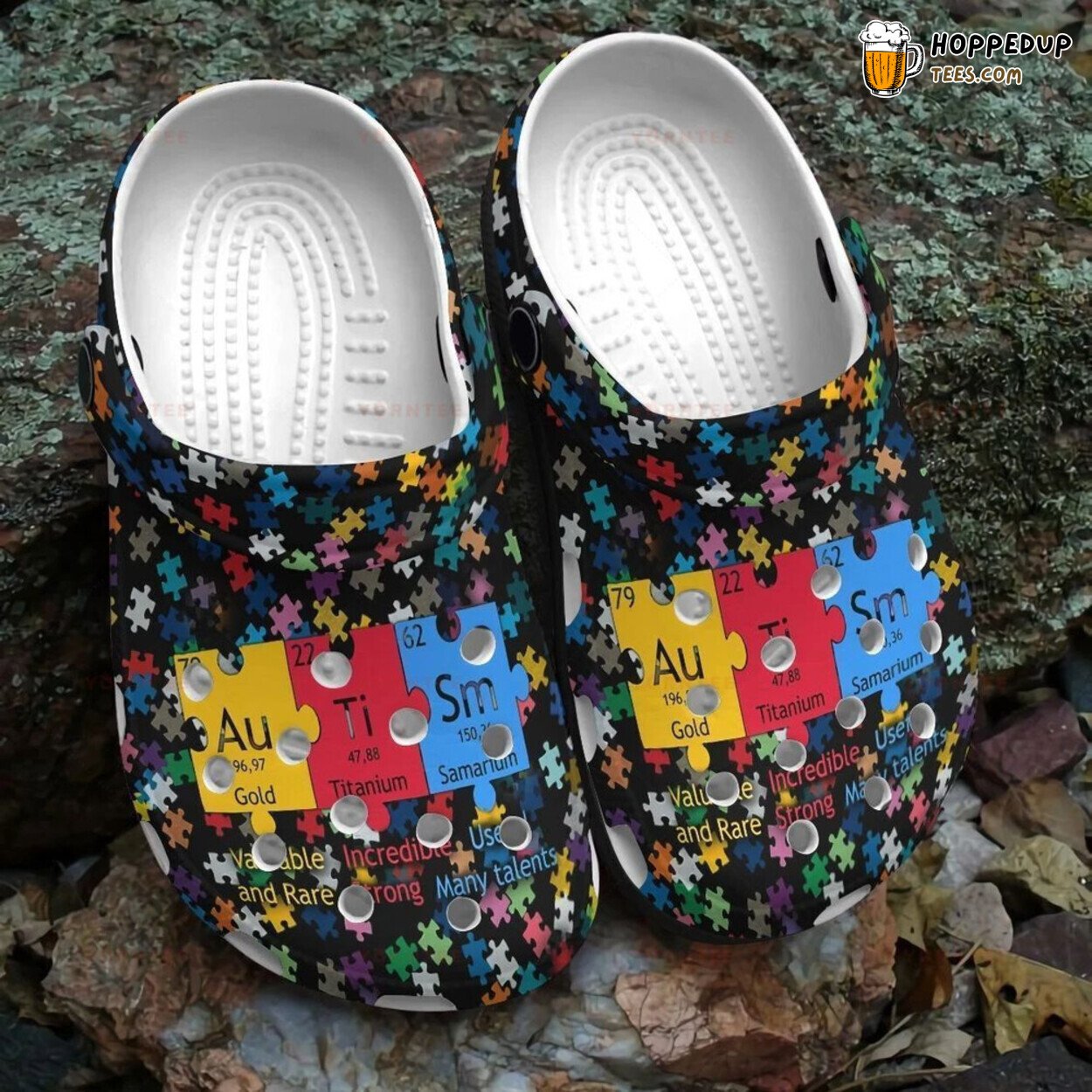 Autism Colorful Themed Rubber Clog Shoes Comfy Footwear for Awareness Support