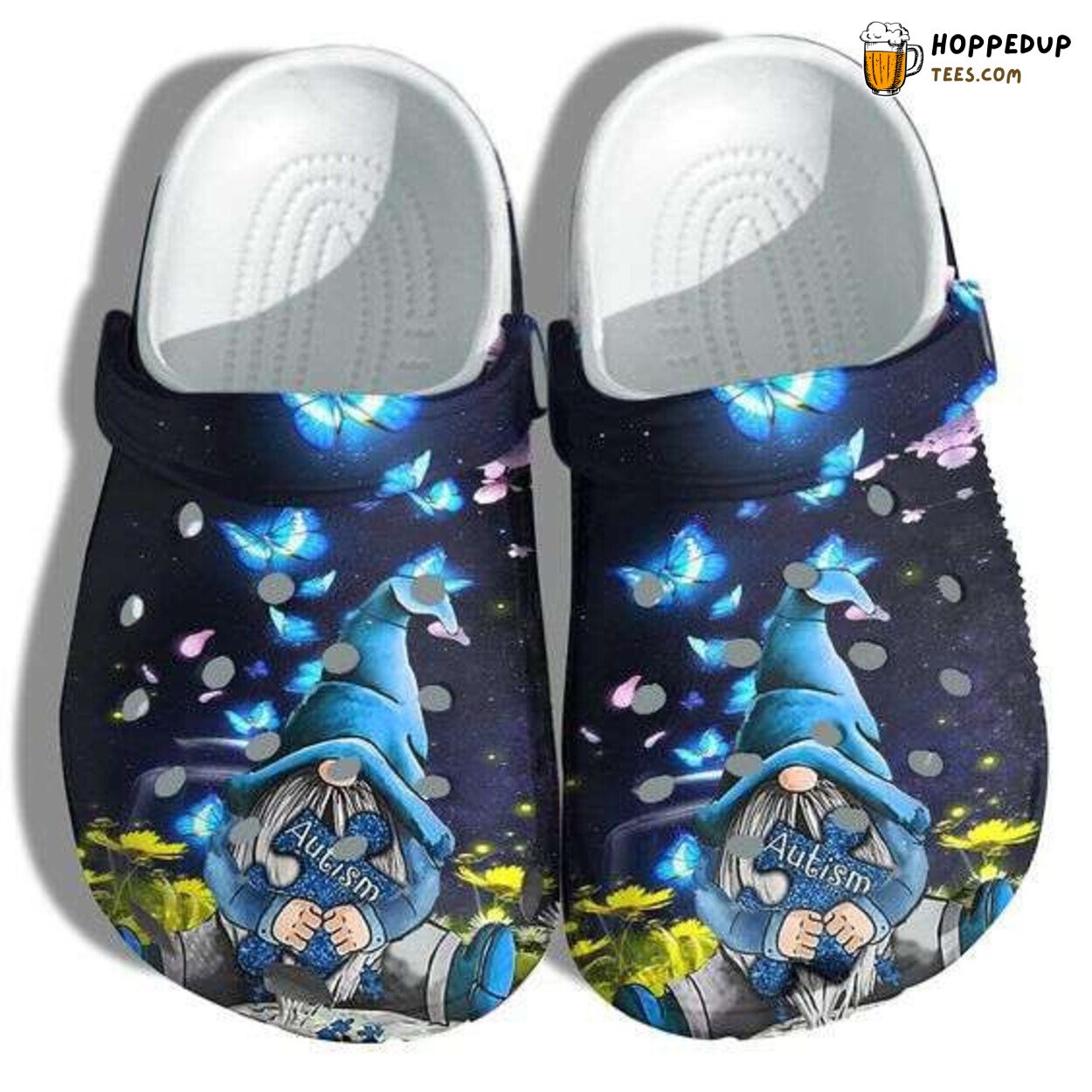 Autism Gnome Blue Puzzle Pieces Awareness Day Comfort Clogs Shoes