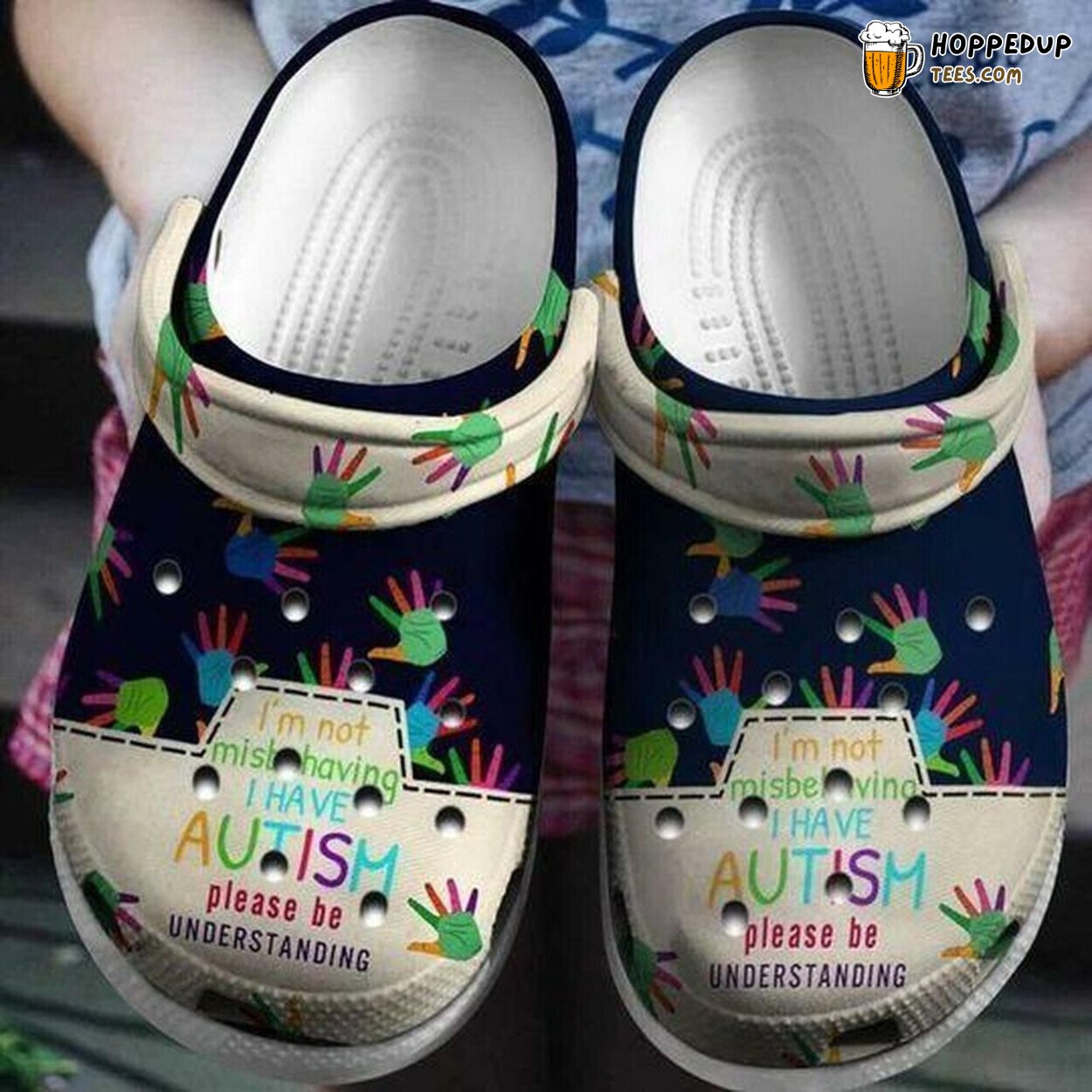 Autism Hand 6 Personalized Gift Lover Rubber Comfy Clog Shoes