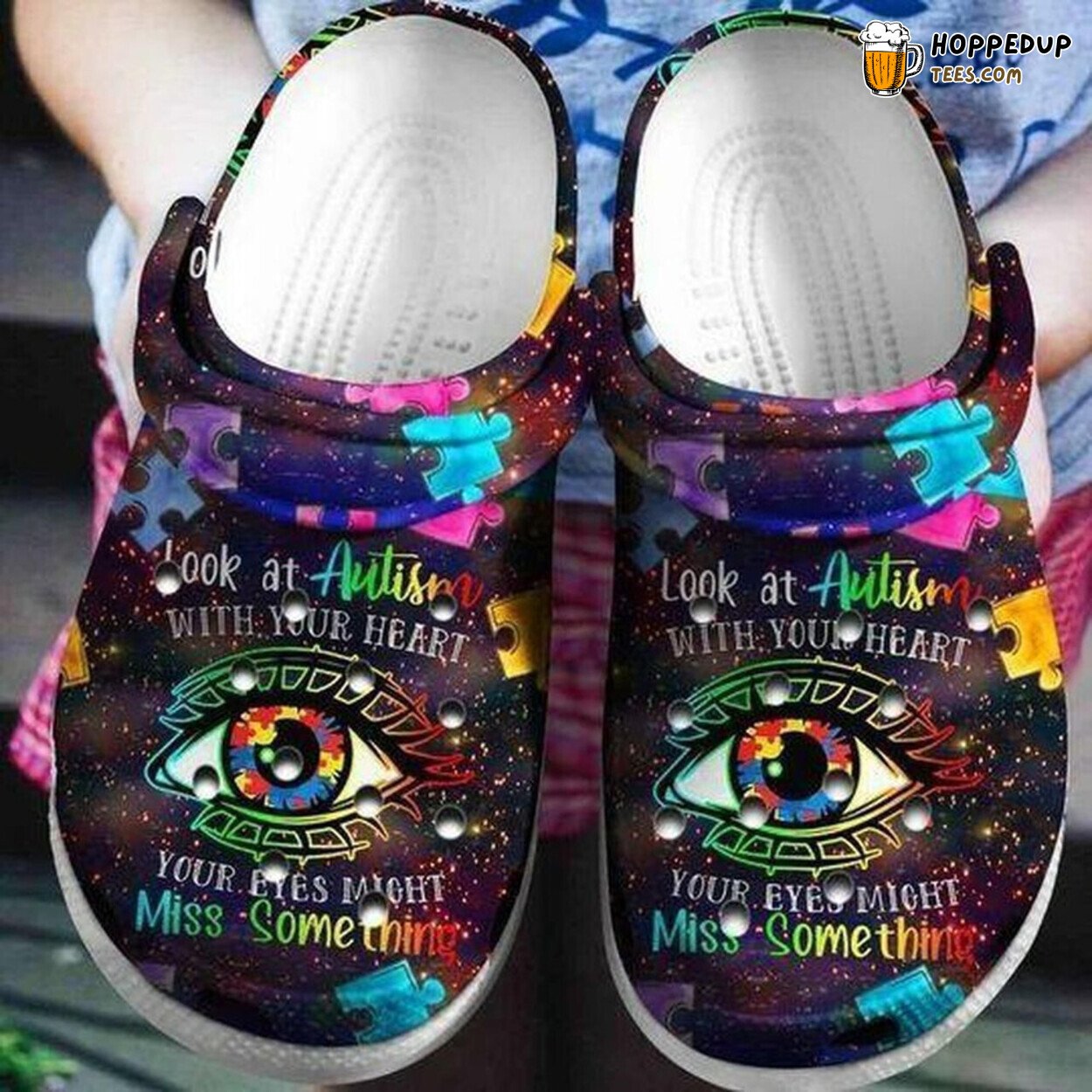 Autism Heart Perspective Personalized Rubber Clog Shoes Comfortable Gift
