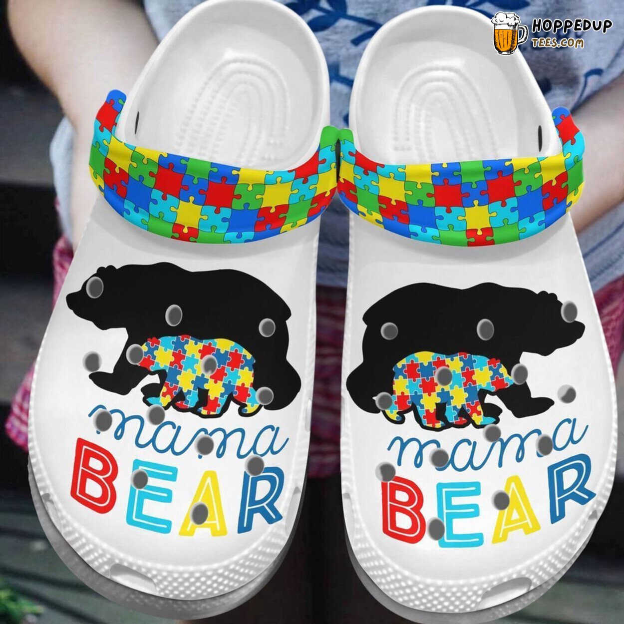 Autism Mama Bear Themed Comfortable Unique Rubber Clog Shoes