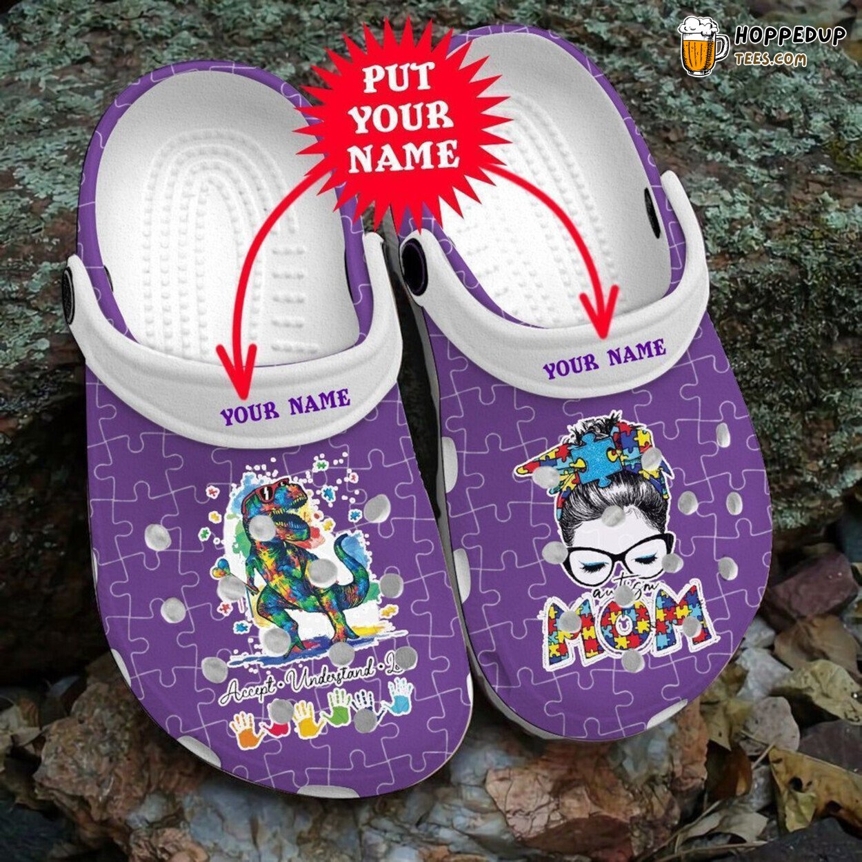 Autism Mom Different Beautiful Dinosaurs Awareness Comfortable Clogs