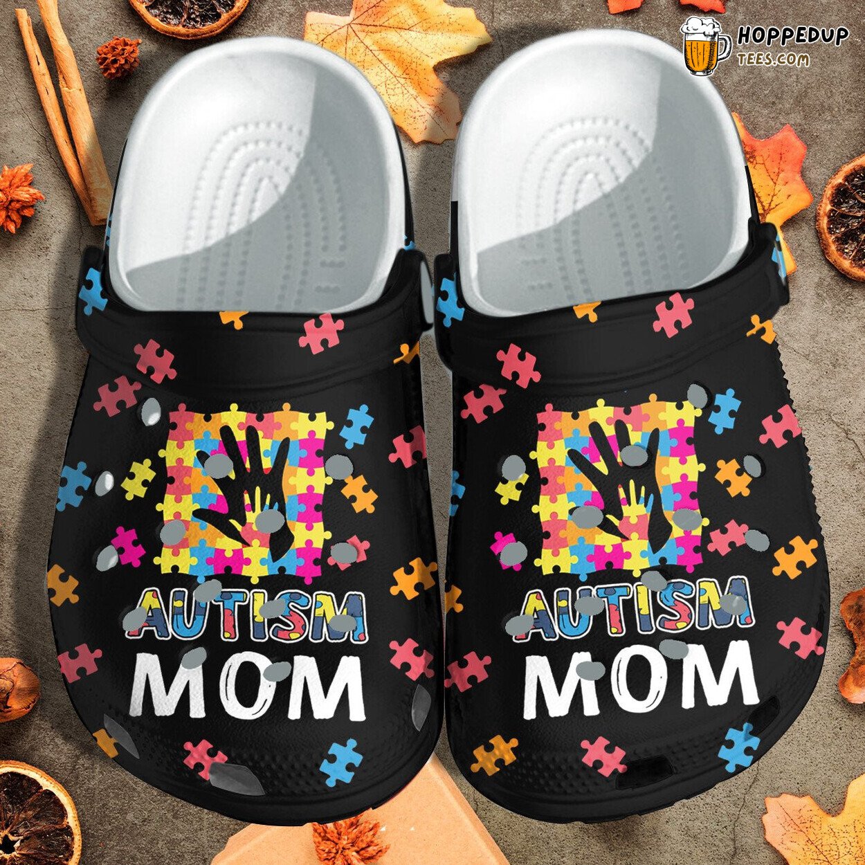 Autism Mom Hand Theme Clogs Autism Awareness Shoes Birthday Thanksgiving