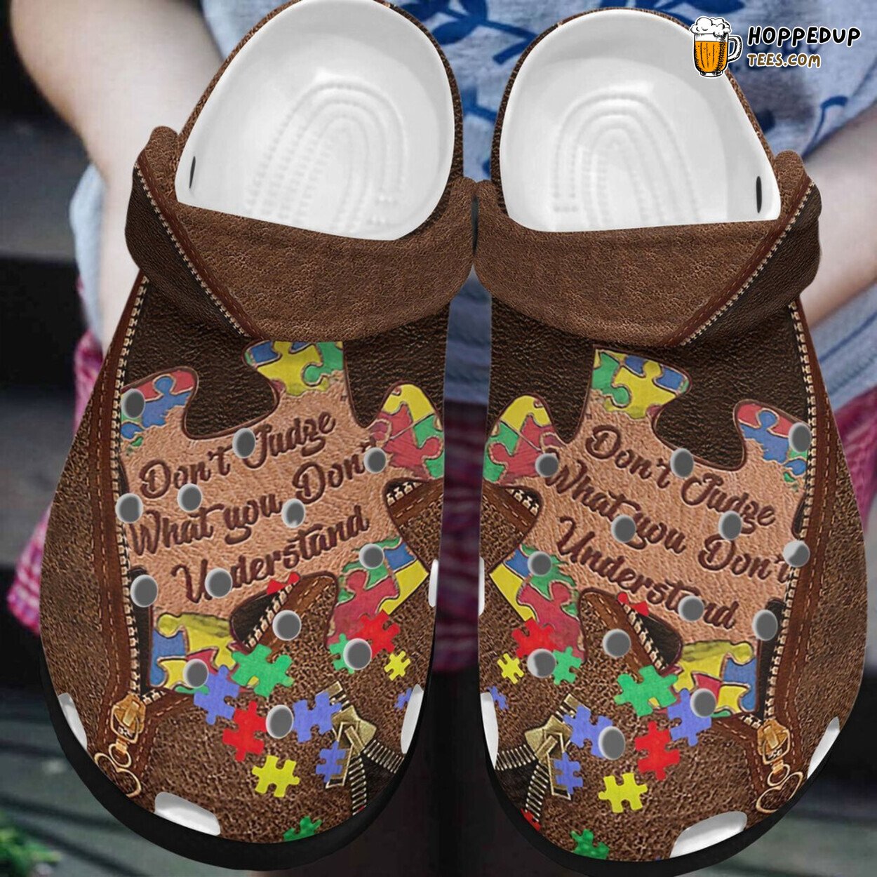 Autism Sympathy Leatherette Rubber Comfortable Clogs Supportive Footwear
