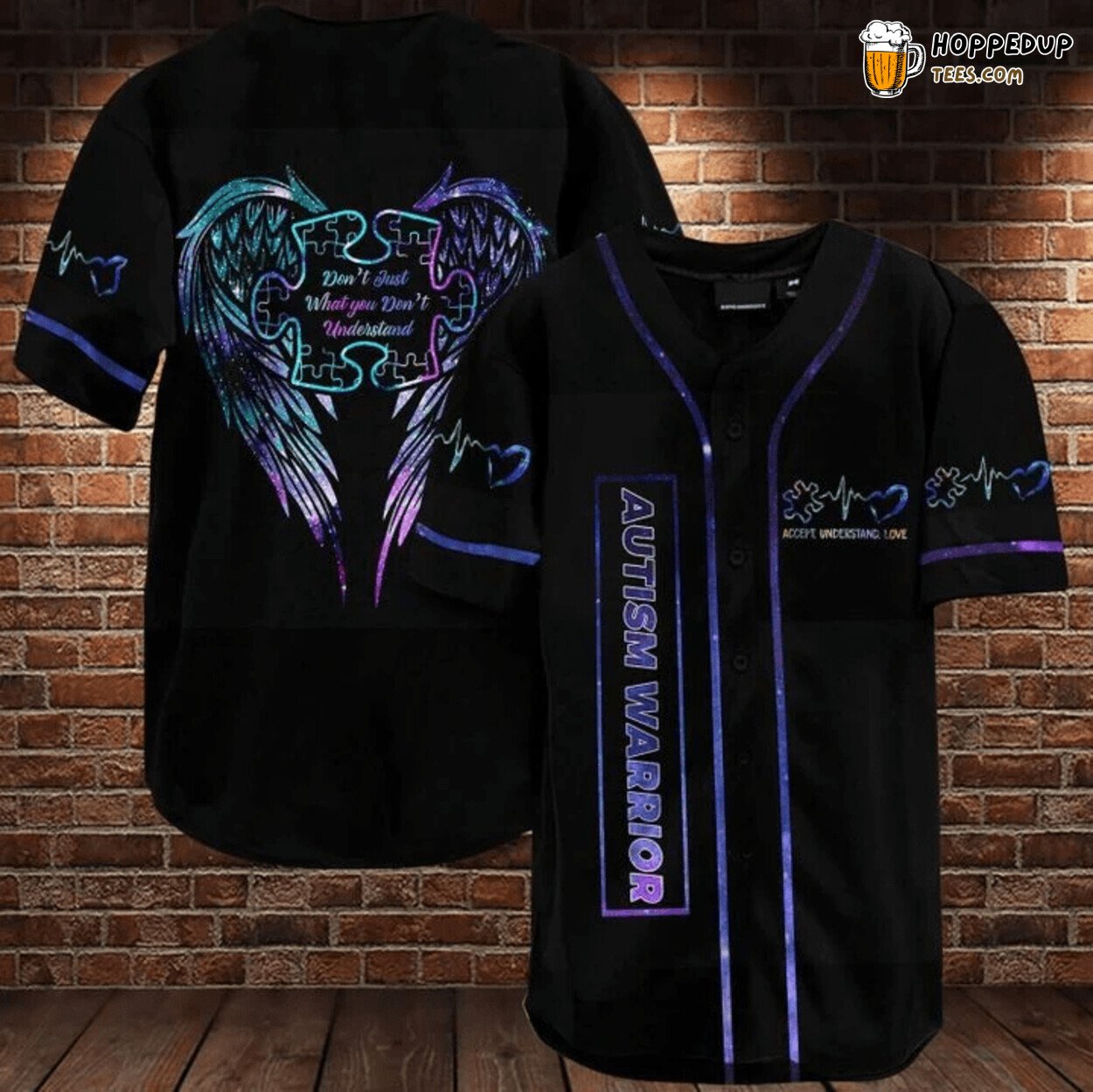 Autism Warrior Baseball Tee Jersey Shirt Printed 3D