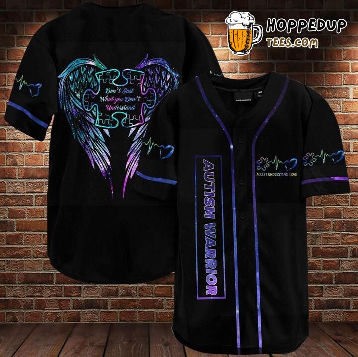 Autism Warrior Baseball Tee Jersey Shirt Printed 3D
