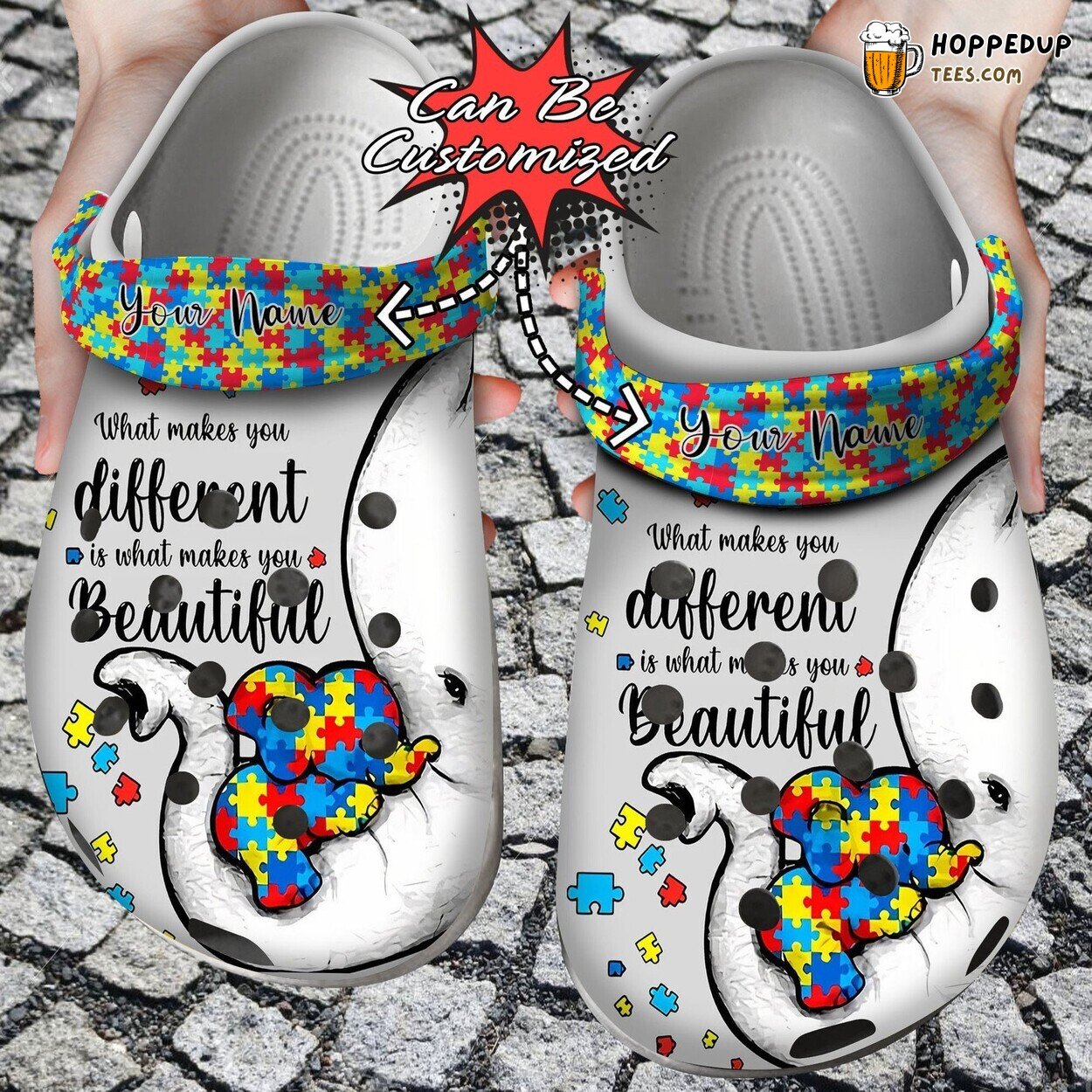 Autism What Makes You Different Theme Comfortable Clogs Shoes