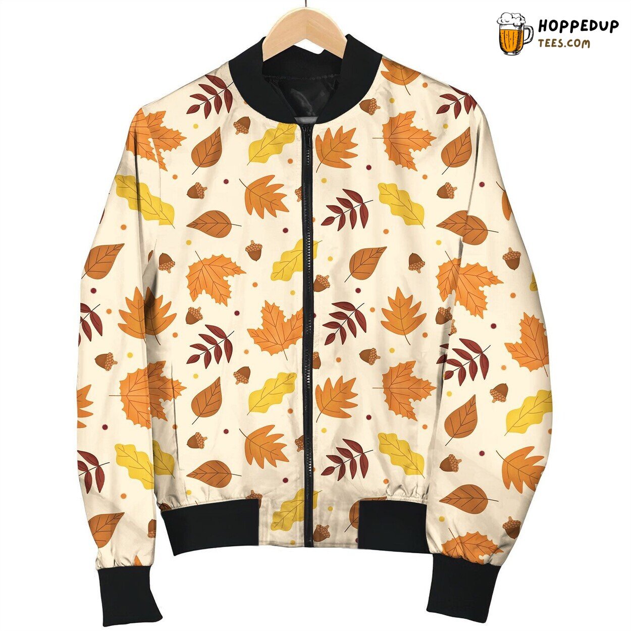Autumn Garden Scene Winter Bomber Jacket Tailored Unique Elegance Design