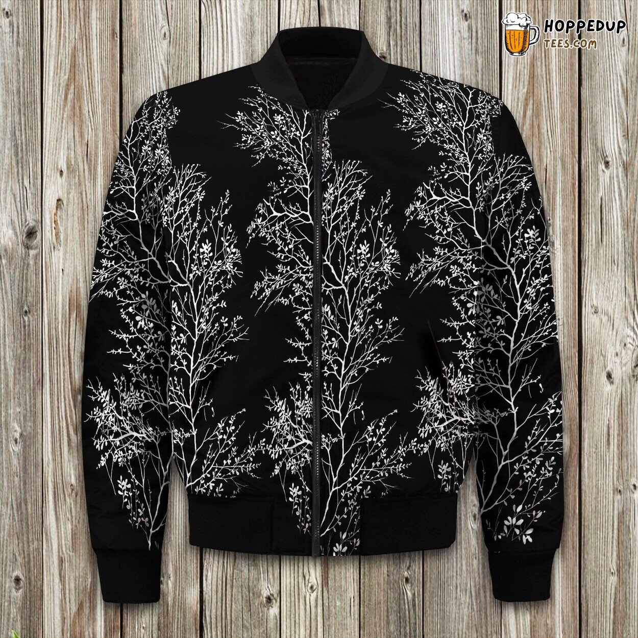 Ave Foliage Black Bomber Jacket
