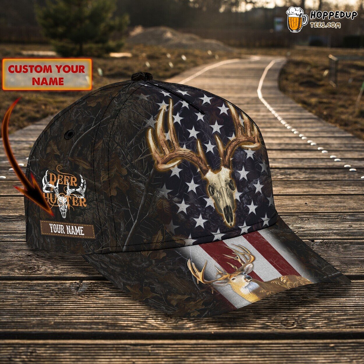 Avid Deer Hunter 3D Classic Cap Personalized Name Unique Design Tribute