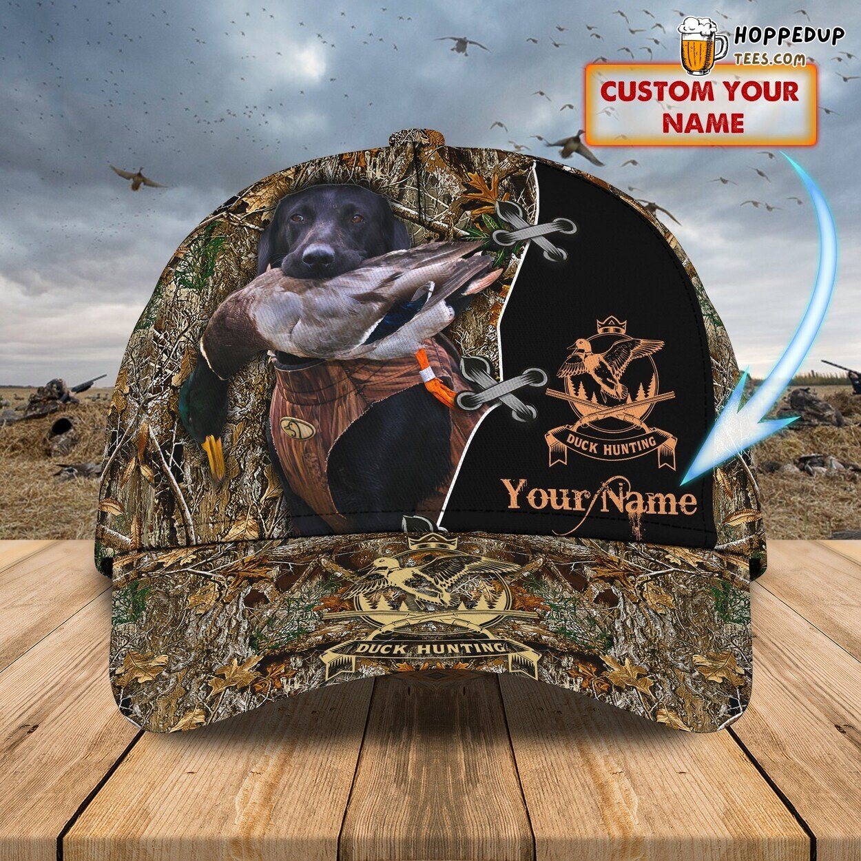 Avid Duck Hunting 3D Classic Cap Personalized Name Unique Design Tribute