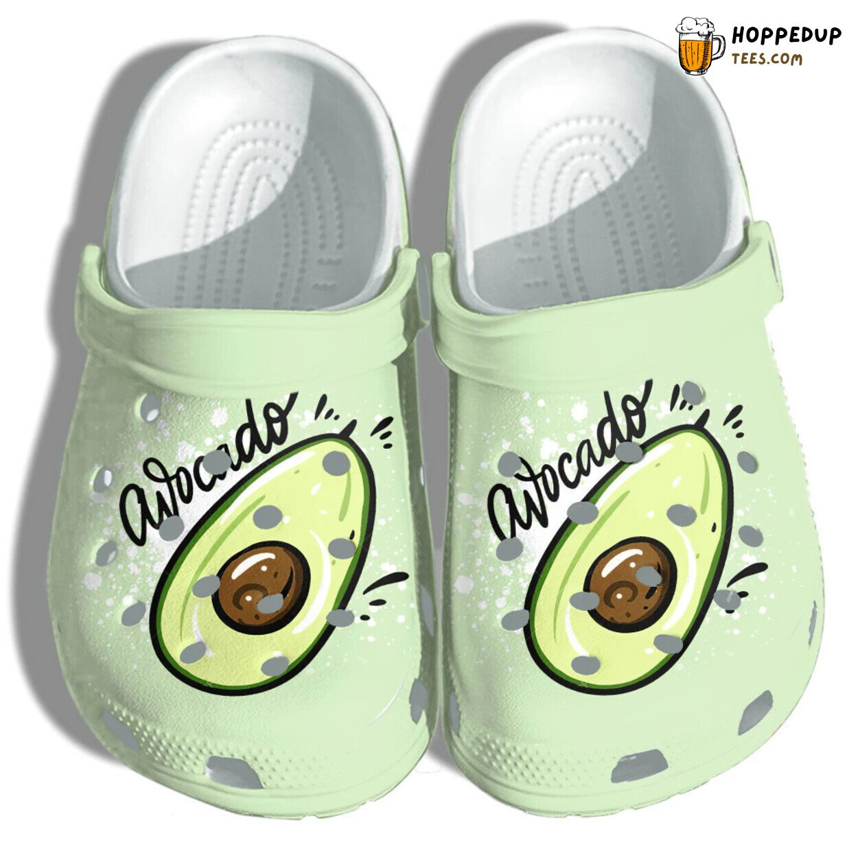 Avocado Cute Funny Themed Comfortable Rubber Clog Shoes Design