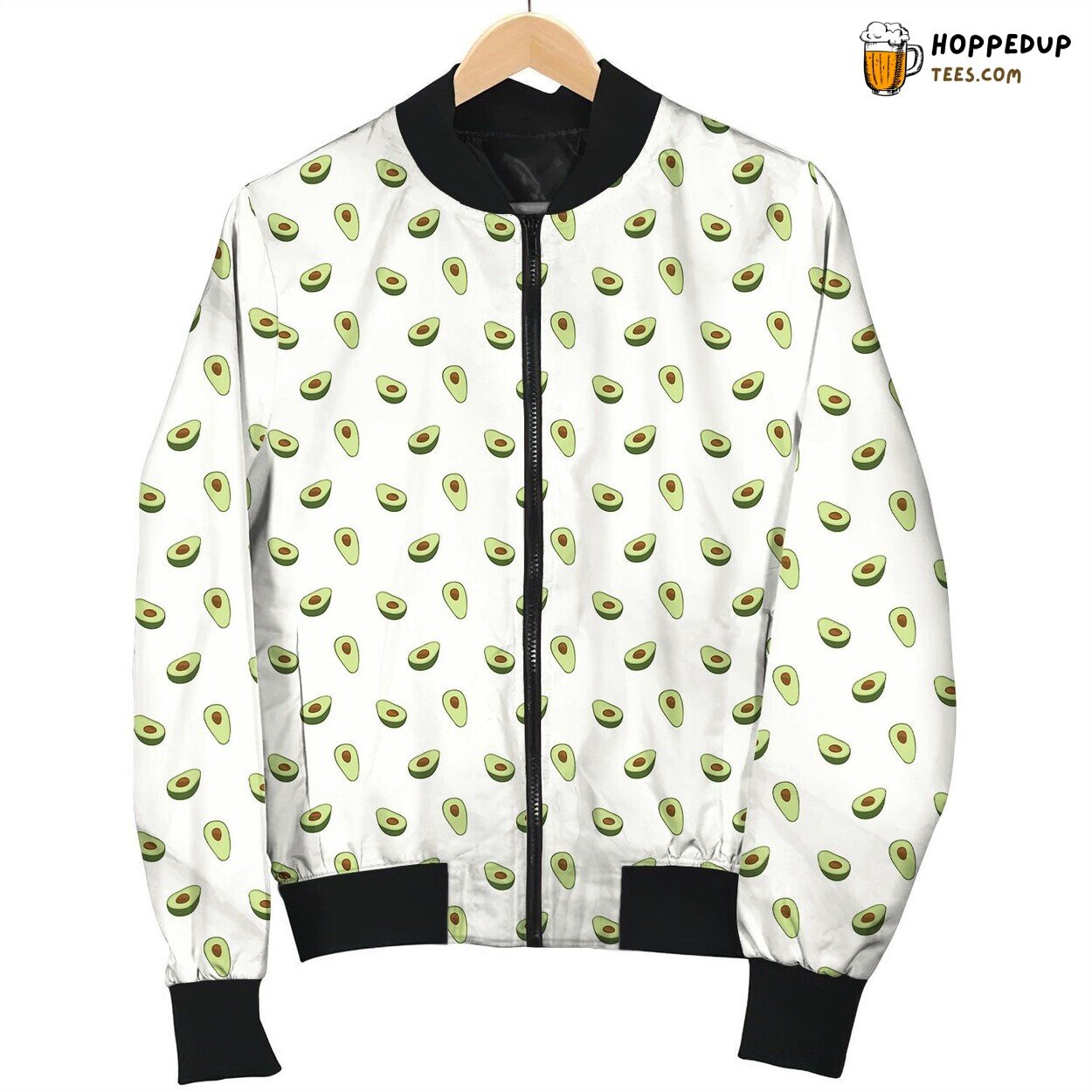 Avocado Watercolor Painted Print Bomber Jacket