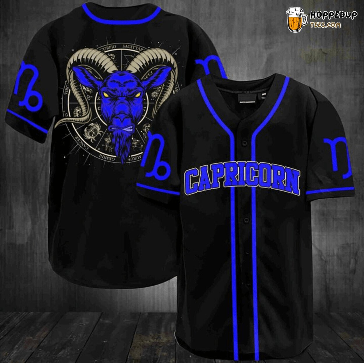 Awesome Capricorn Zodiac Blue Black Baseball Tee Jersey Shirts 3D