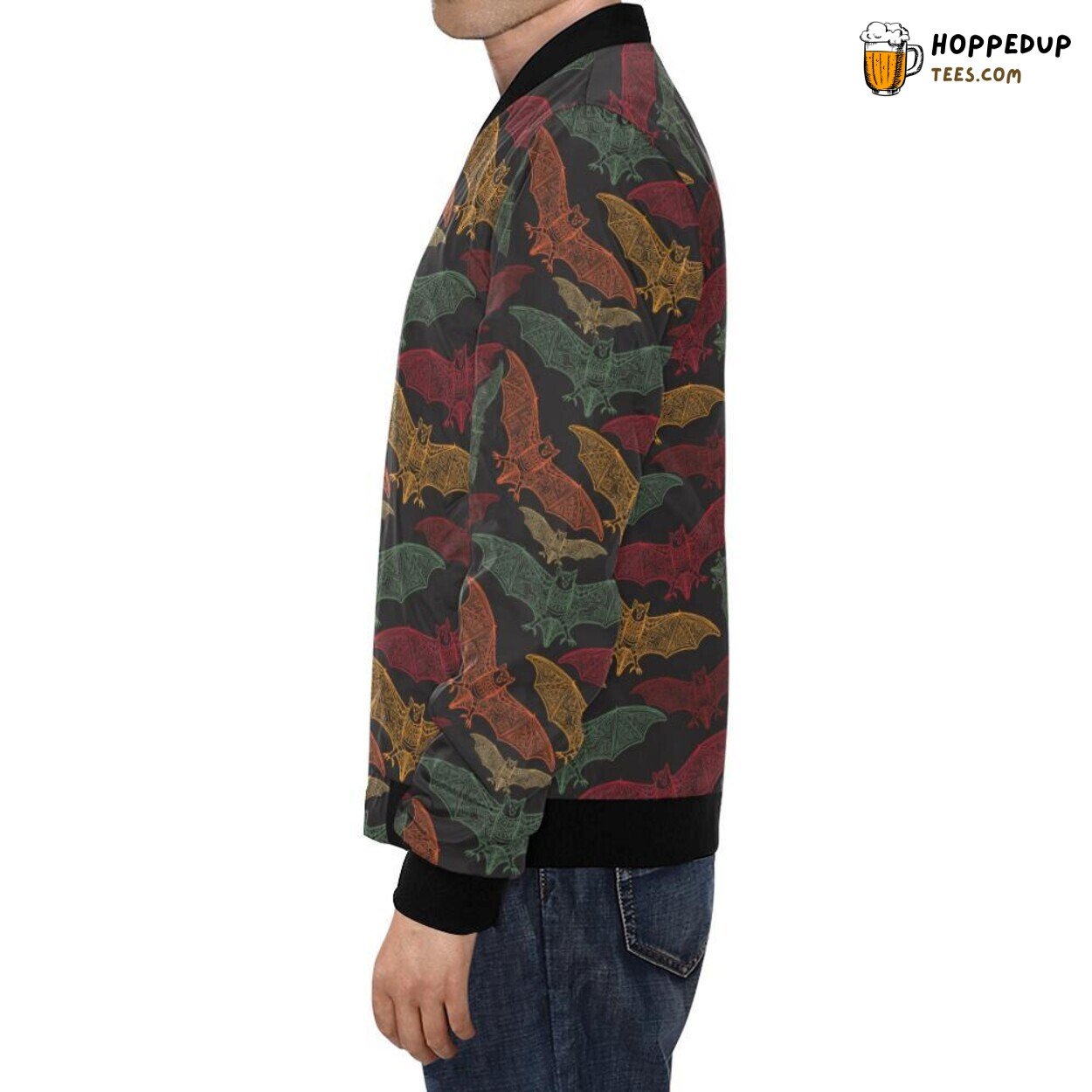 Aztec Bat Halloween Pattern Print Men’s Bomber Jacket Distinctive