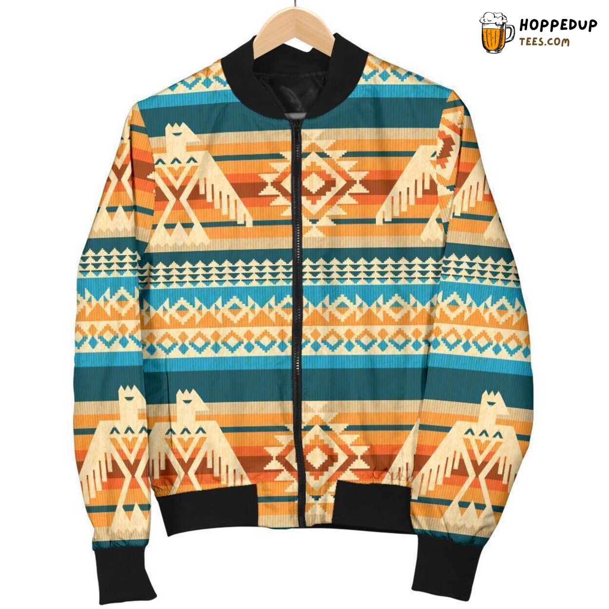 Aztec Eagle Print Pattern Men’s Bomber Jacket with Unique Design Aztec Eagle Print Pattern Men’s Bomber Jacket with Unique Design