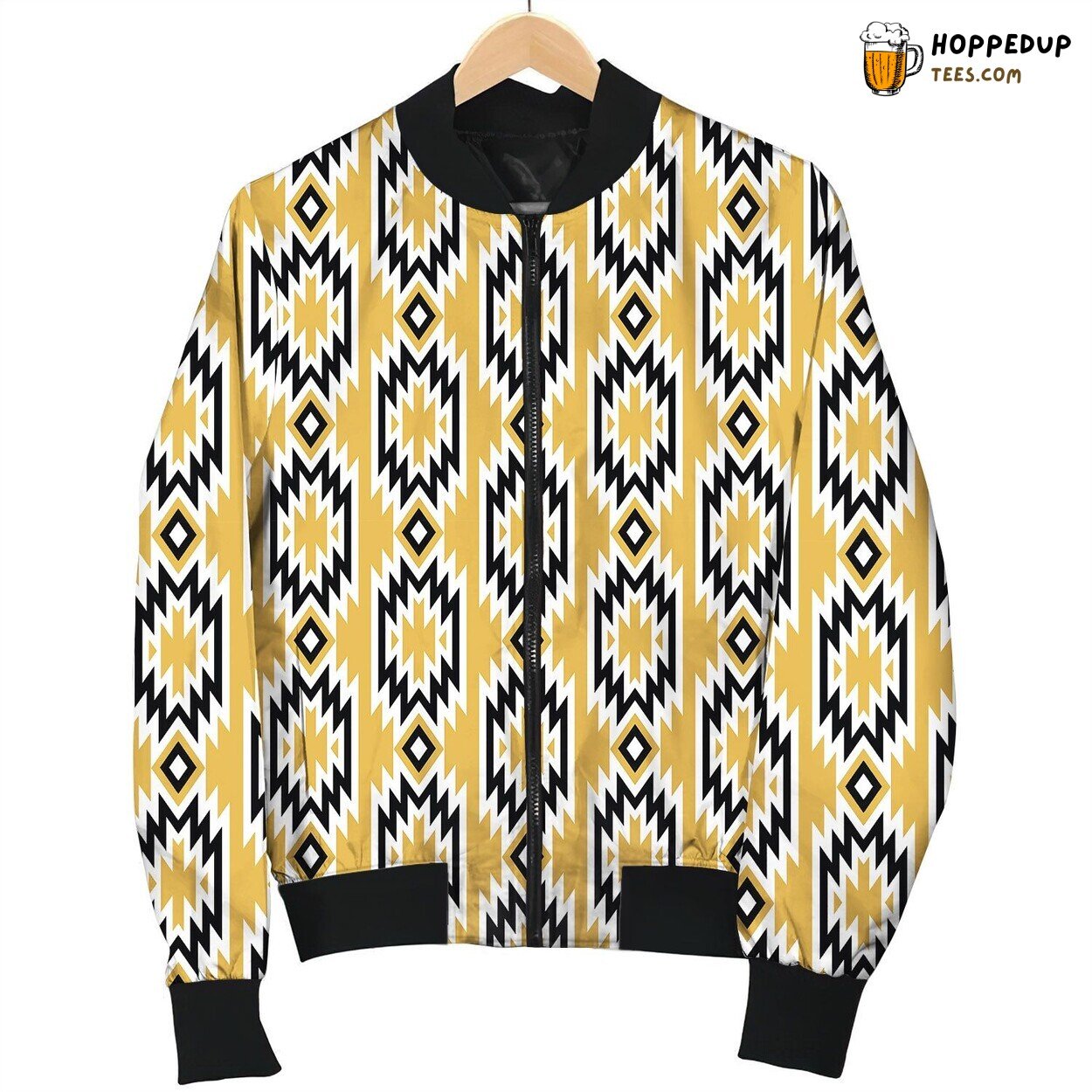 Aztec Neutrals Yellow Bomber Jacket