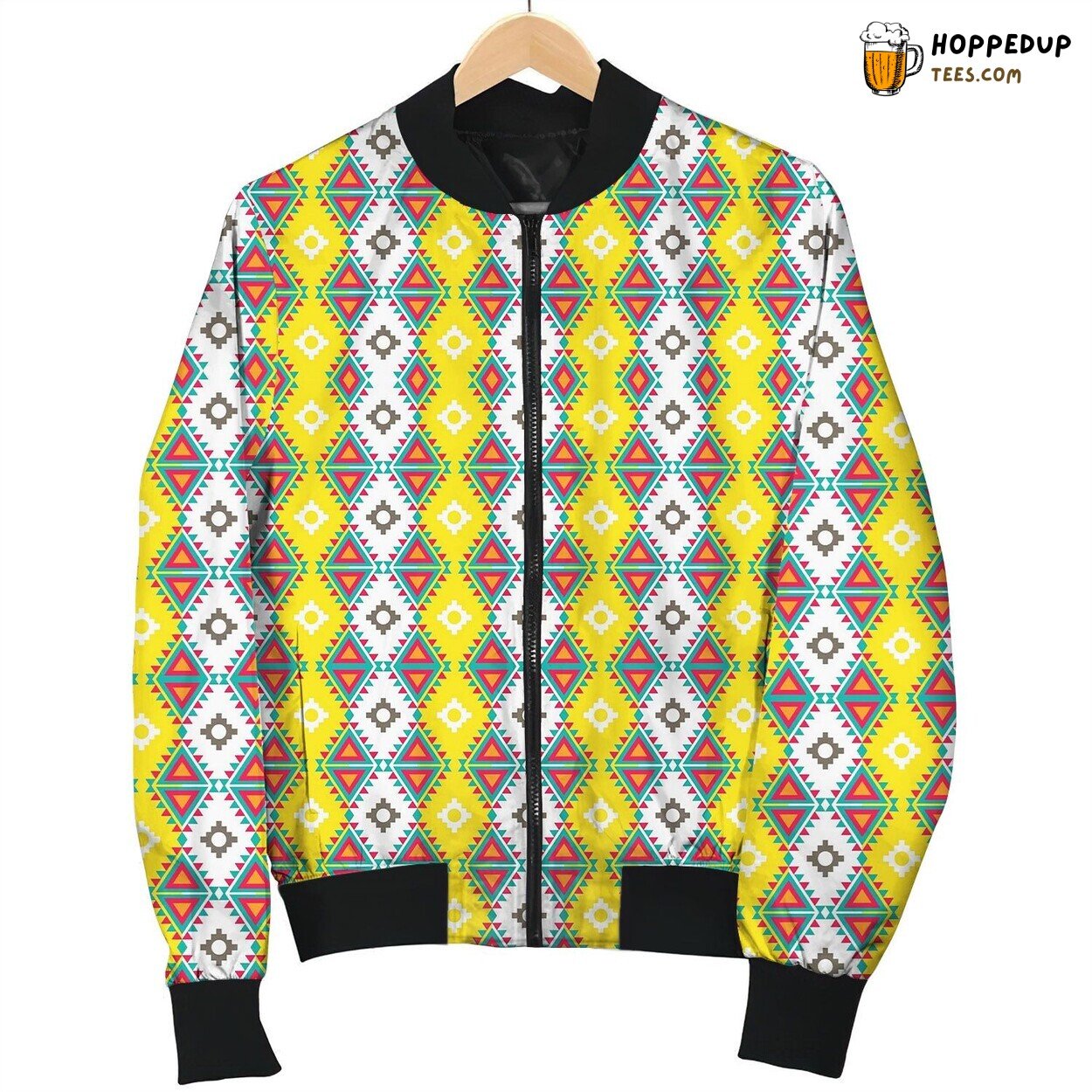 Aztec Woven Yellow Bomber Jacket