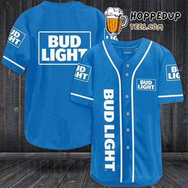 Azure Bud Light Unique Edition Distinctive Baseball Jersey Design Style