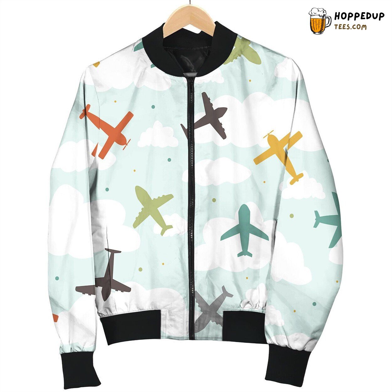 Baby Boy Seamless Pattern Color Planes Bomber Jacket
