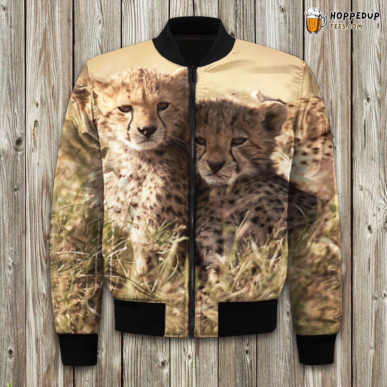 Baby Cheetah Wild Cub Winter Bomber Jacket Safari Cuteness