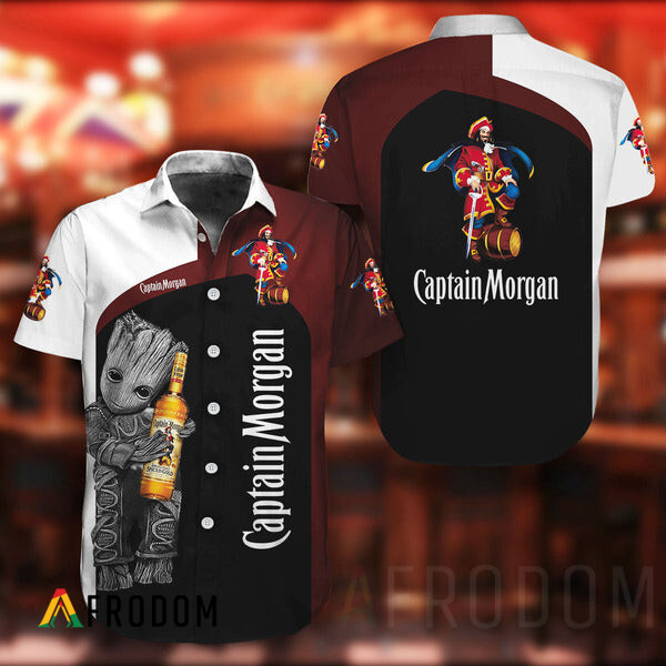 Baby Groot Captain Morgan Hawaii Button Shirt HU