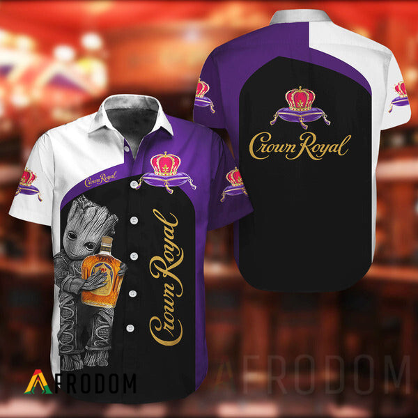 Baby Groot Crown Royal Hawaii Button Shirt HU