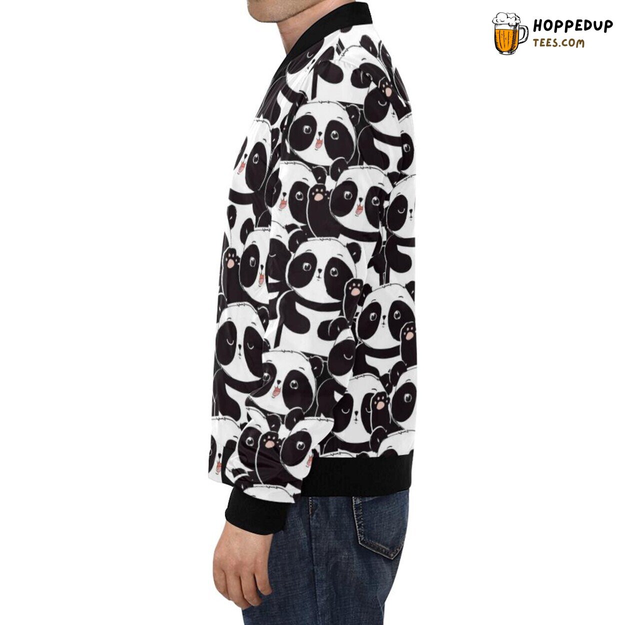 Baby Panda Animal Pattern Print Men’s Bomber Jacket Stylish