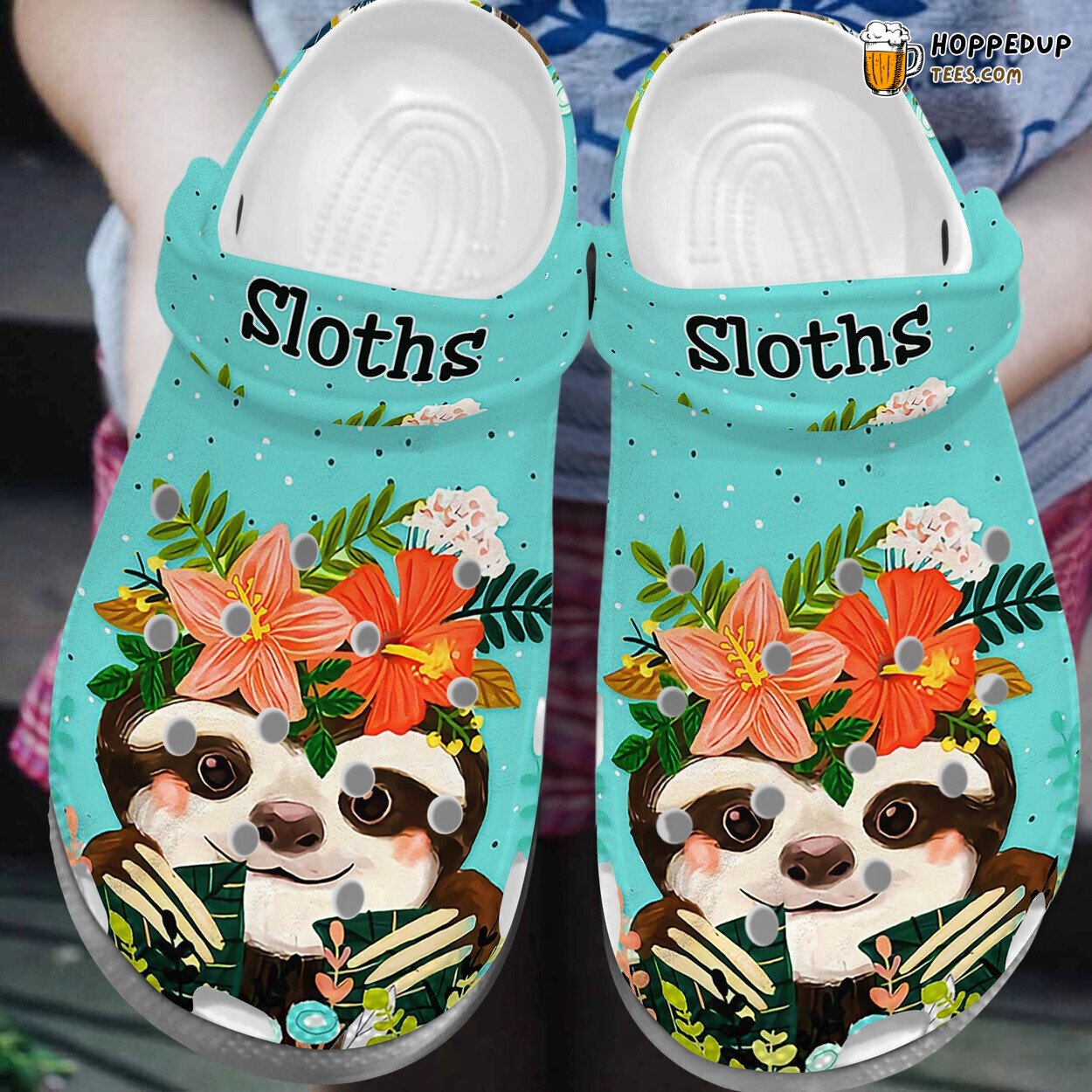 Baby Sloth Flower Crown Custom Shoe Birthday Gift Women Girls