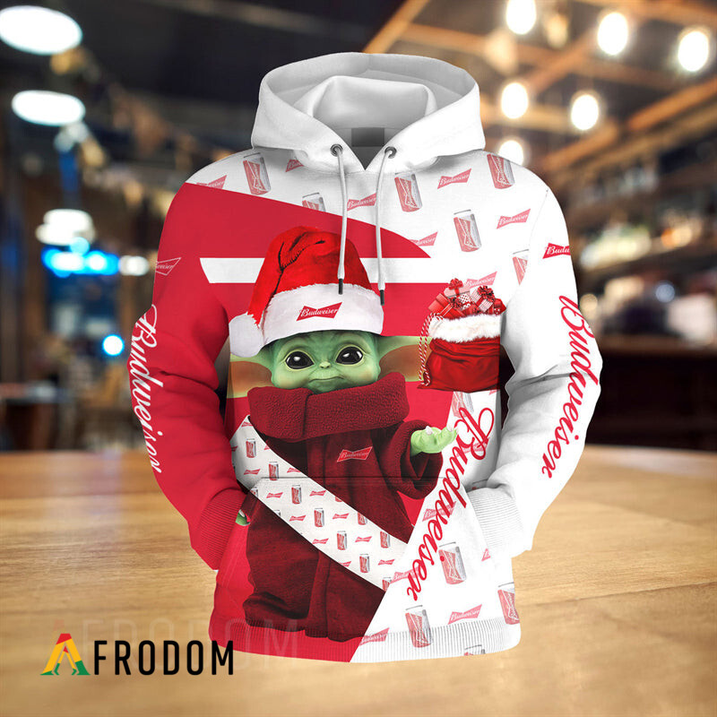 Baby Yoda Budweiser Christmas Themed Hoodie HU