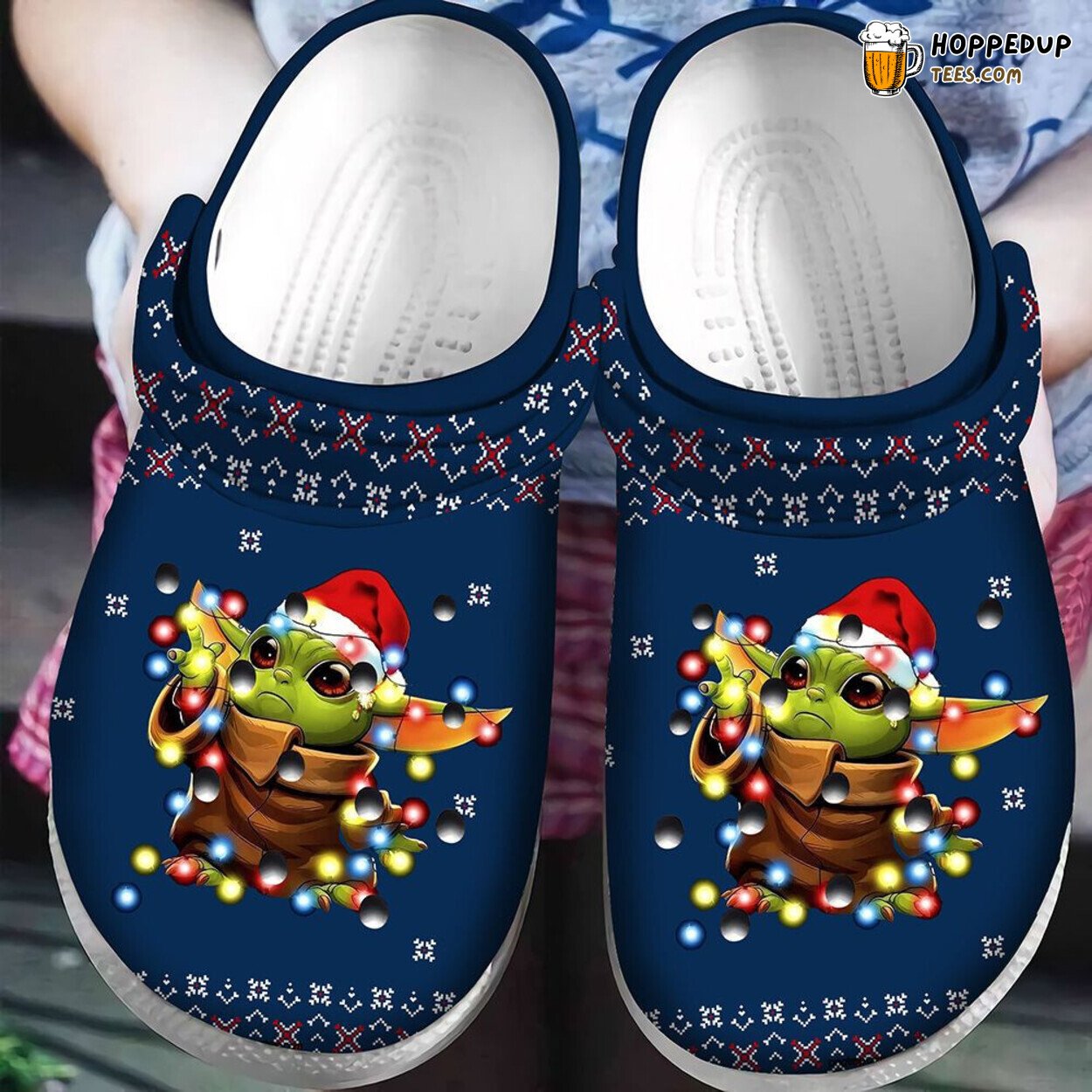 Baby Yoda Christmas Themed Classic Comfortable Clogs Shoes