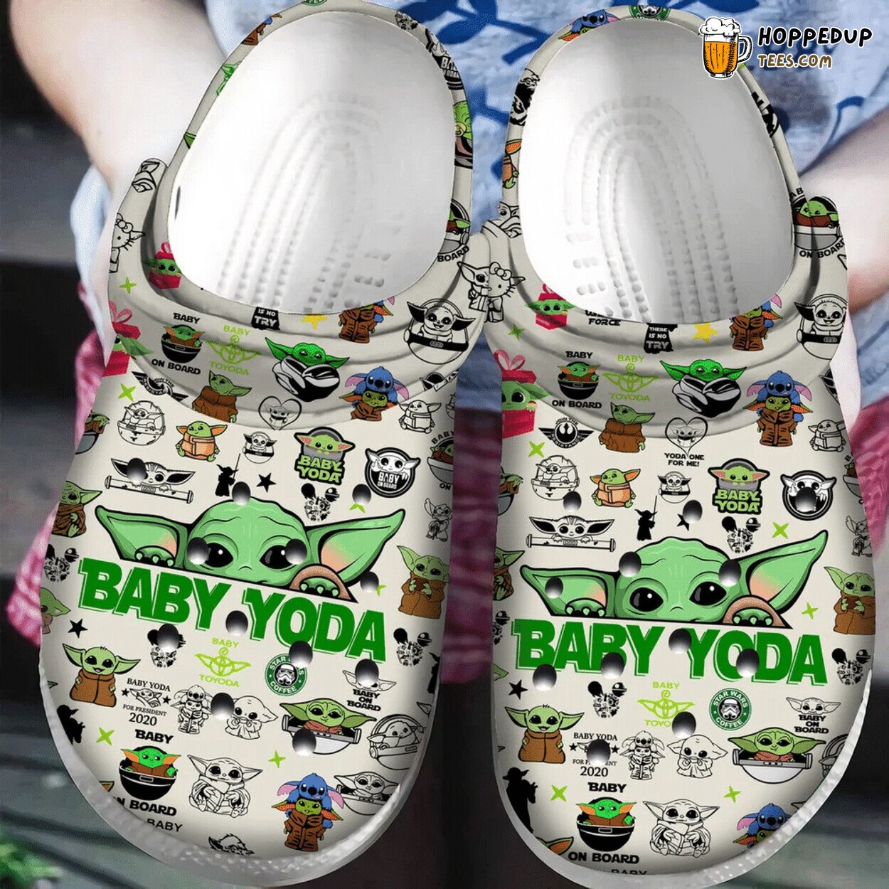 Baby Yoda Christmas Themed Classic Comfortable Clogs Shoes Fun Design