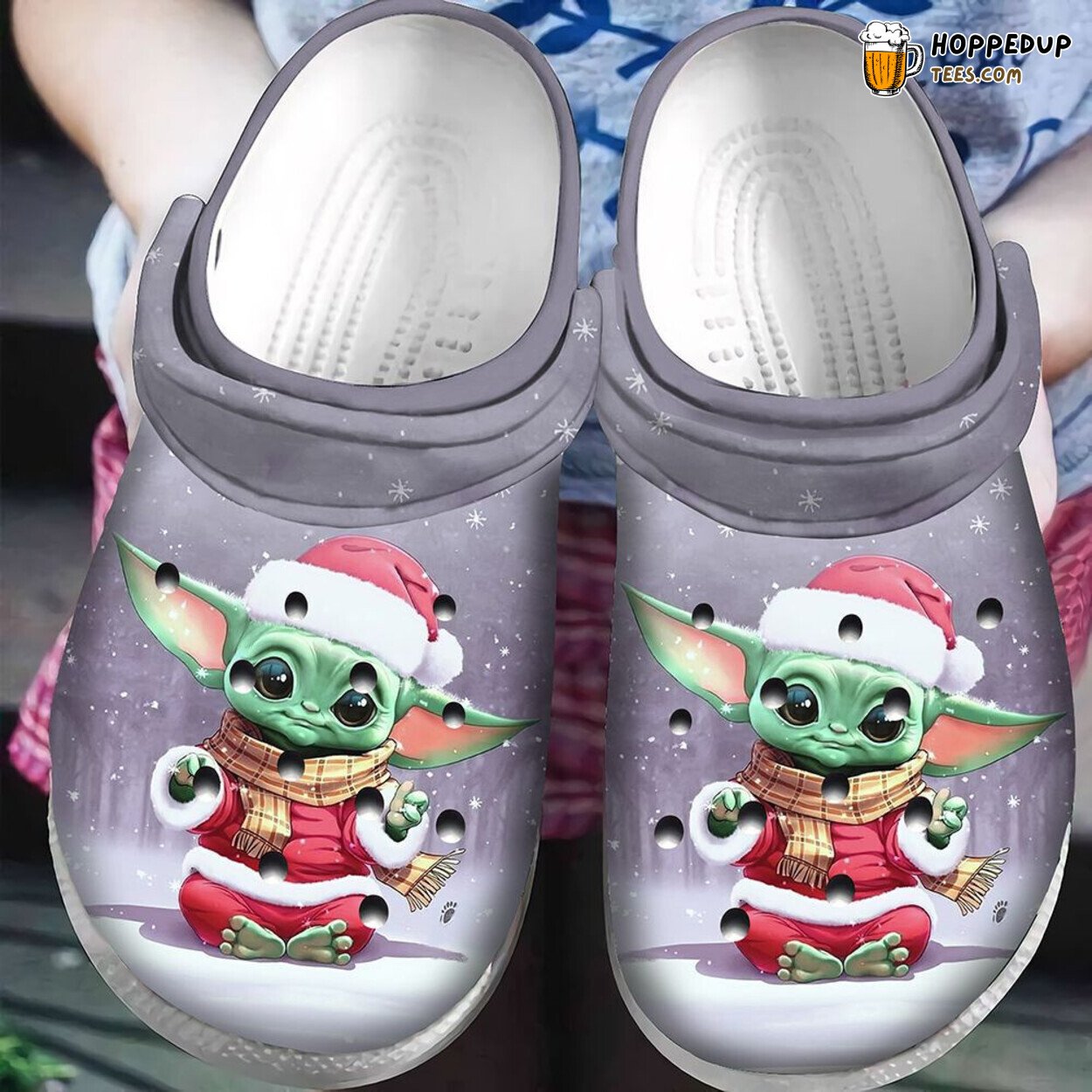 Baby Yoda Christmas Themed Classic Comfortable Unique Clogs Shoes