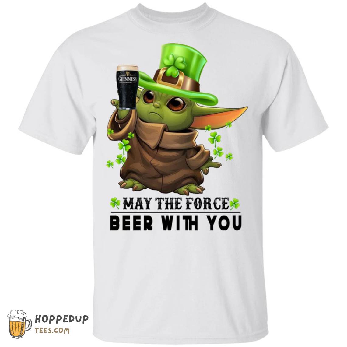Baby Yoda Hug Guinness May The Force Be With You Custom T-Shirts