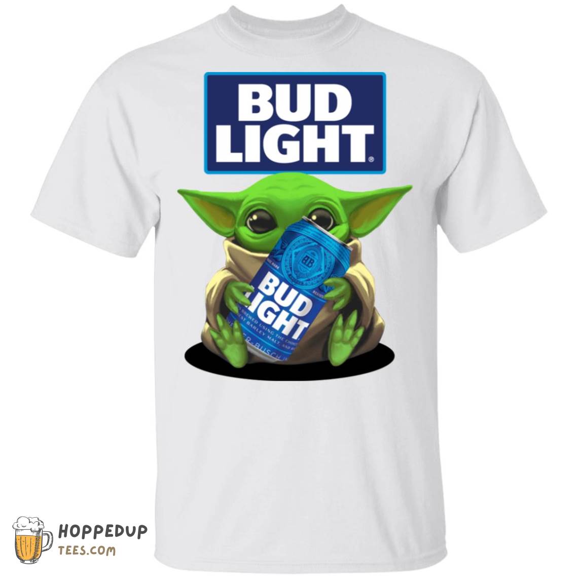 Baby Yoda Hugs Bud Light Can Graphic Tee